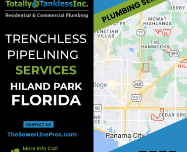 Trenchless sewer pipe repair in Hiland Park, FL