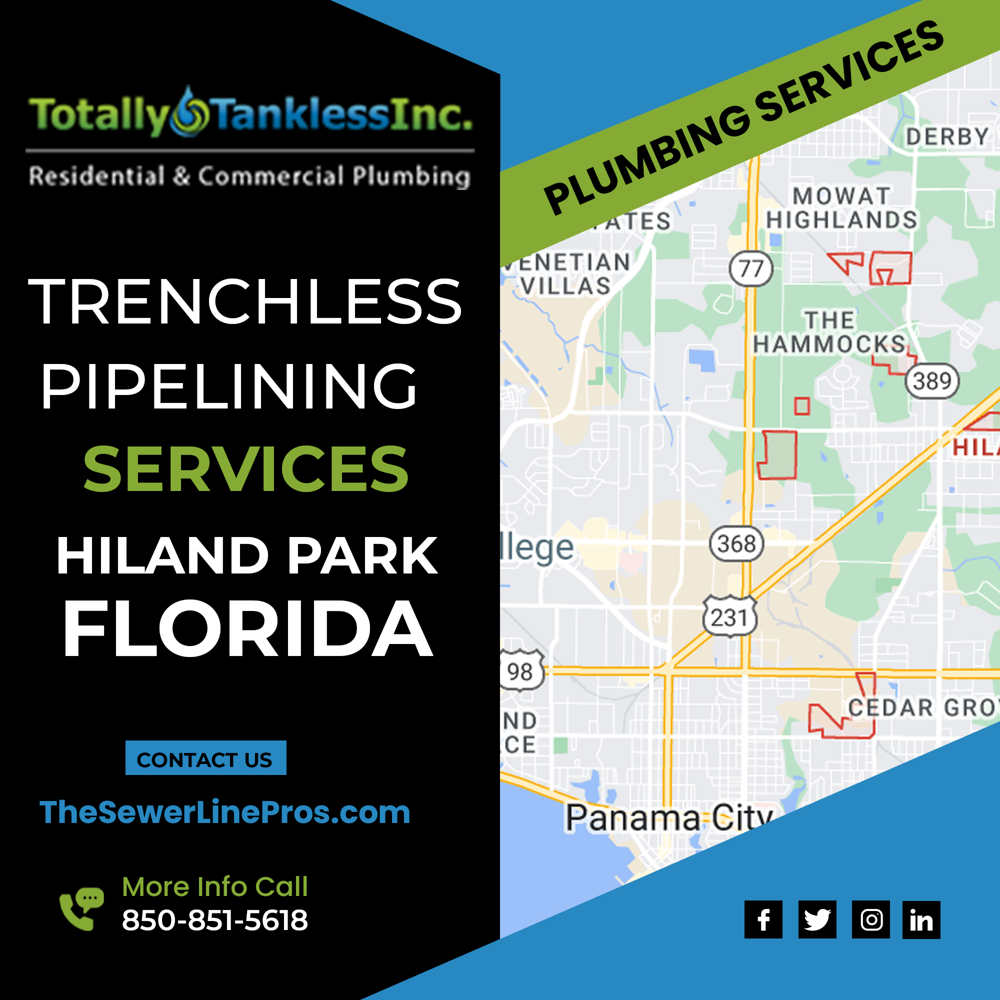 Hiland Park Trenchless Pipelining Plumbers