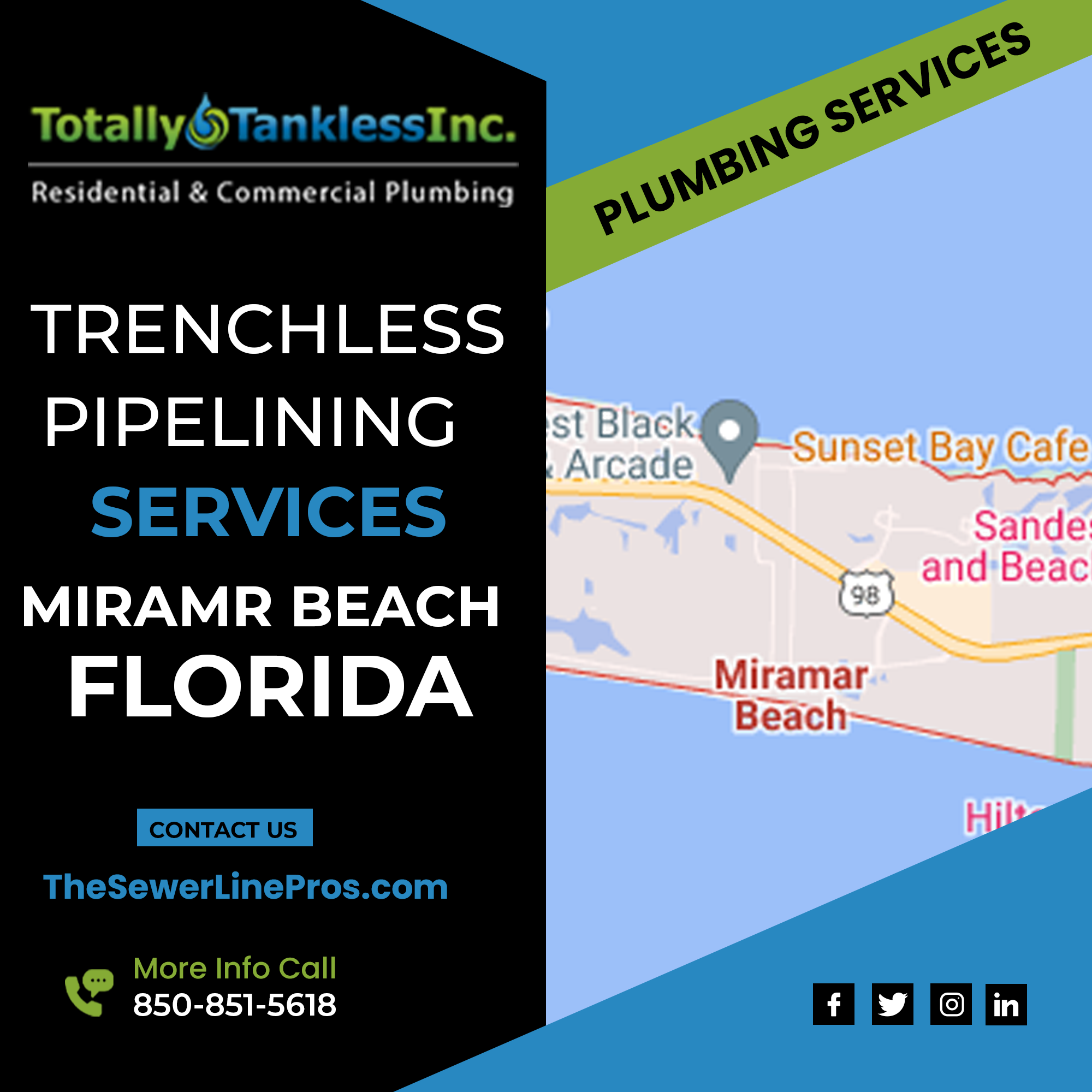 Miramar Beach, FL Trenchless Pipelining Plumbers