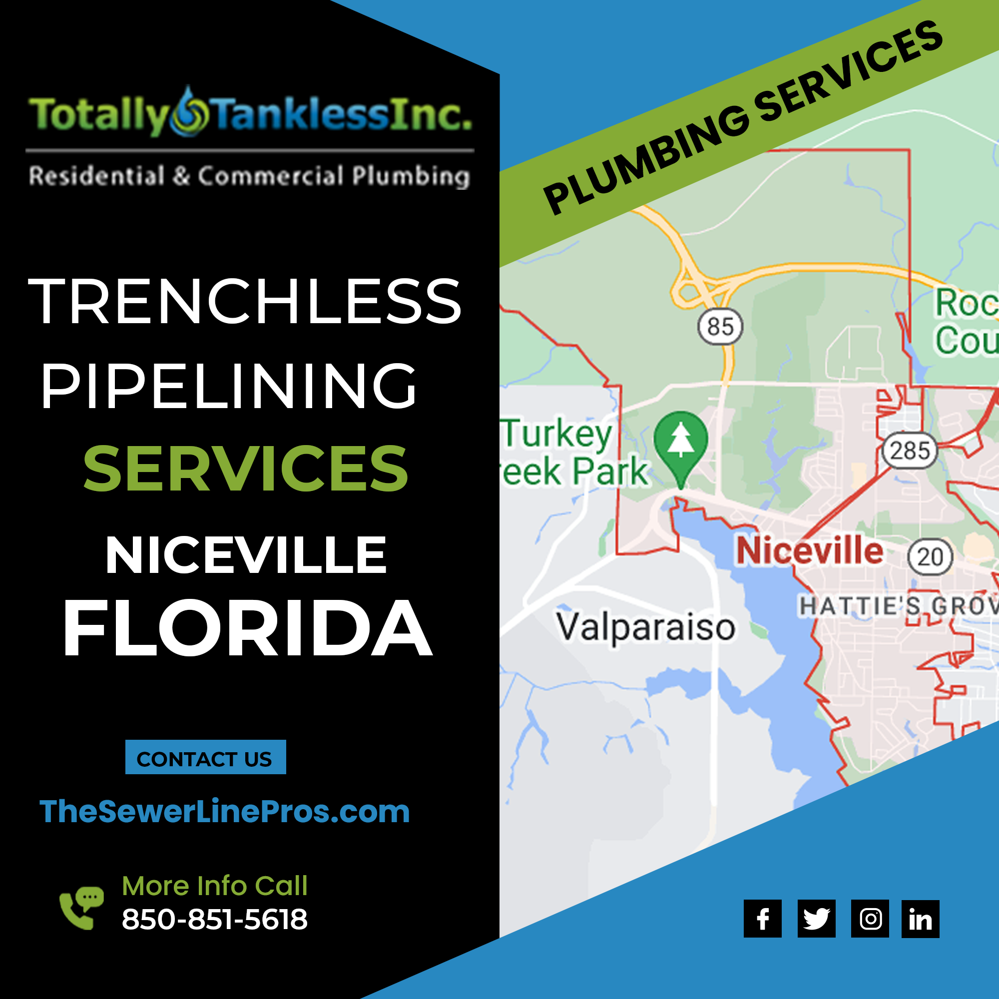 Niceville Trenchless Pipelining Plumbers