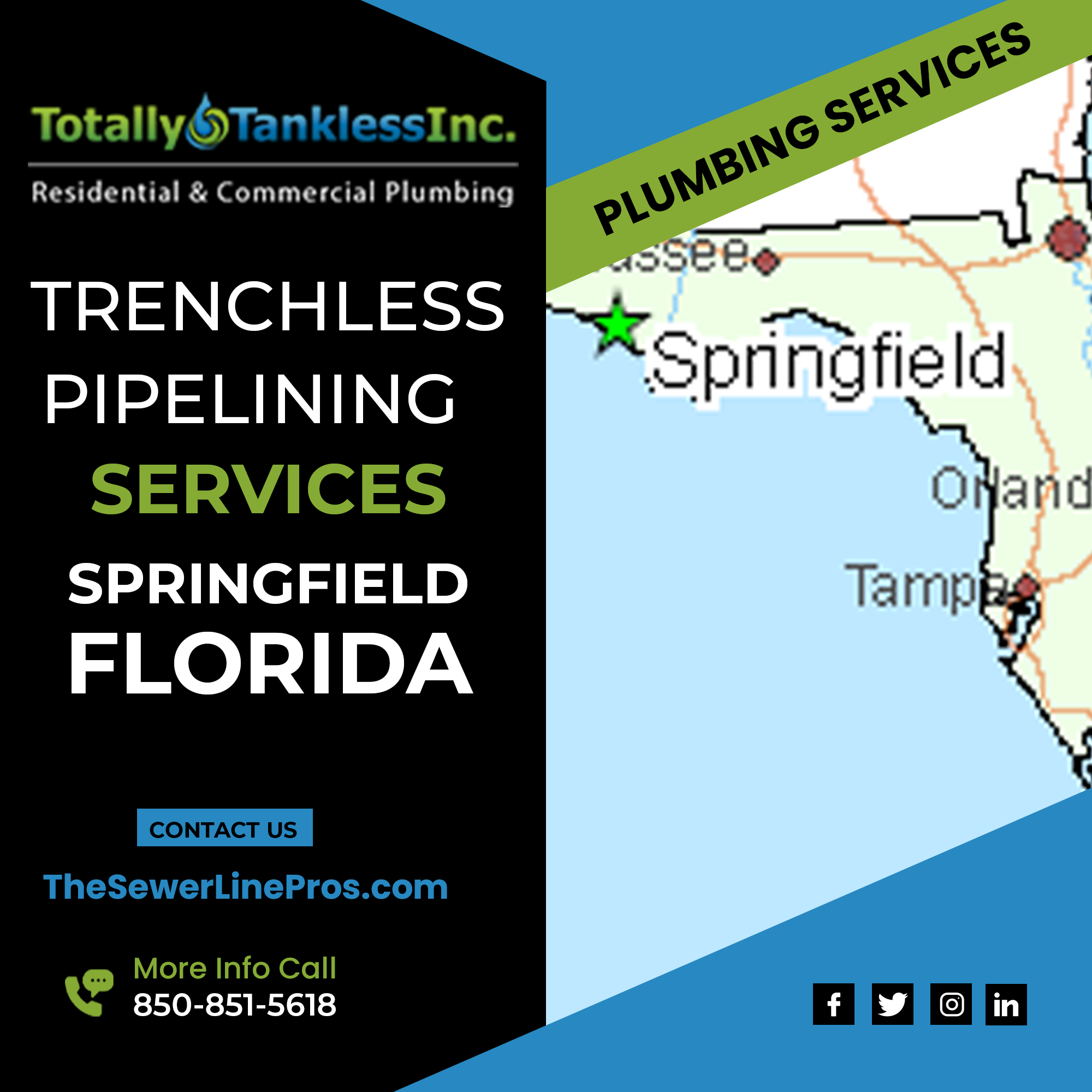 Springfield FL Trenchless Pipelining Plumbers