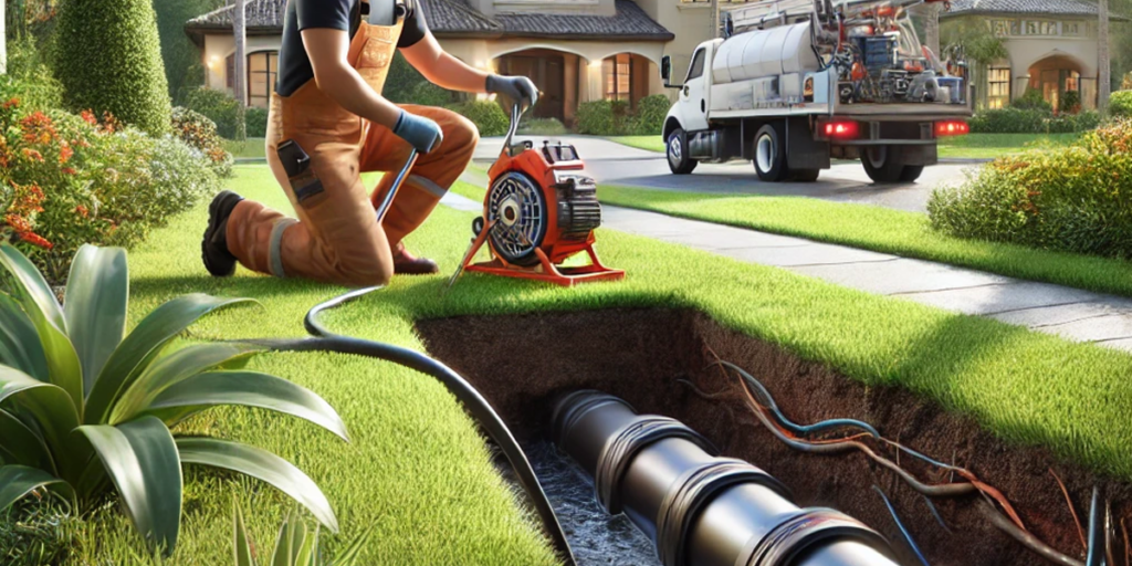 Professional Plumber Performing Trenchless Pipelining