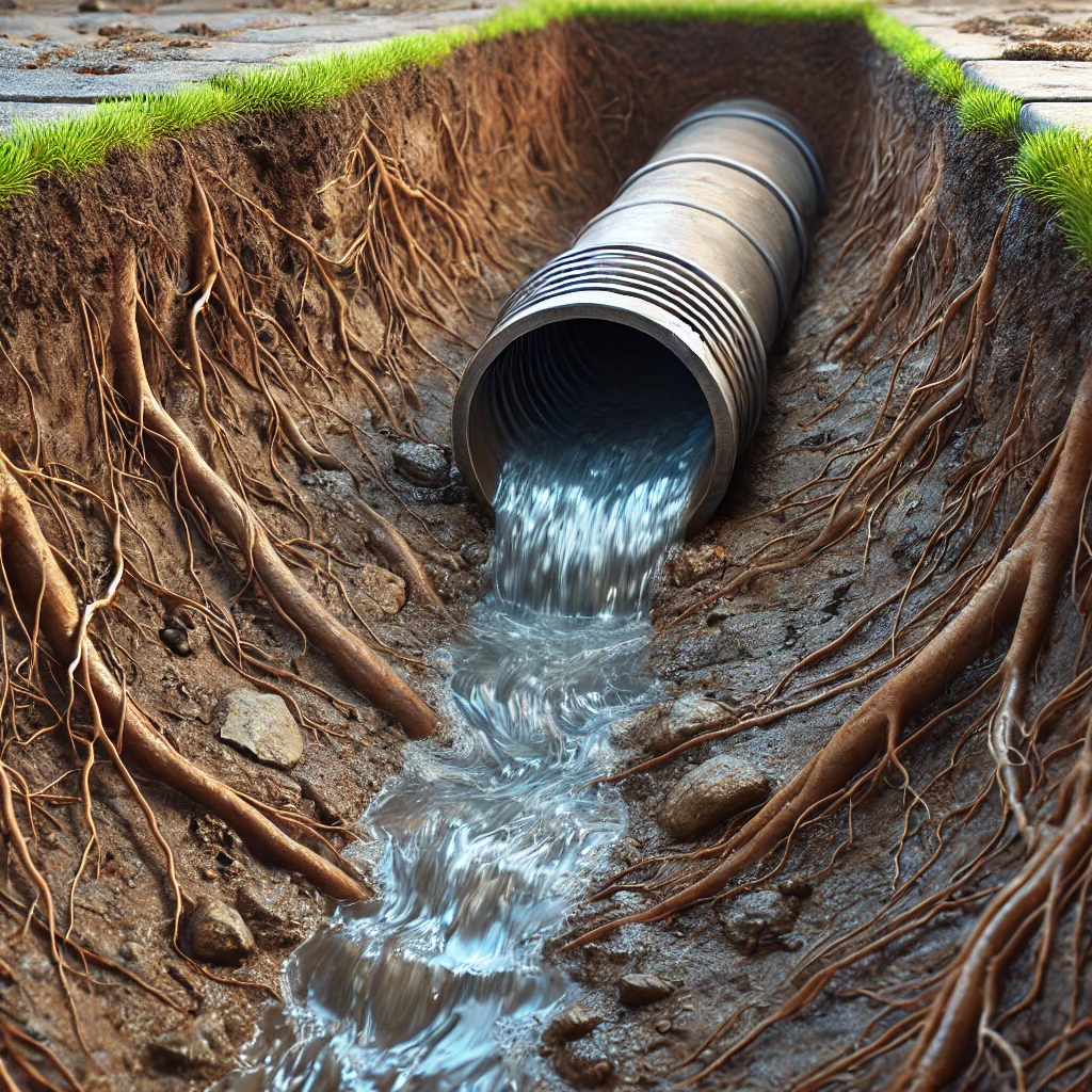 Underground View of Sagging Drain Pipes